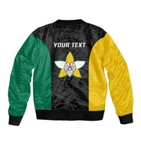 Personalised PNG Enga Province Bomber Jacket Bird of Paradise Tattoo Flag Motif LT9 - Polynesian Pride