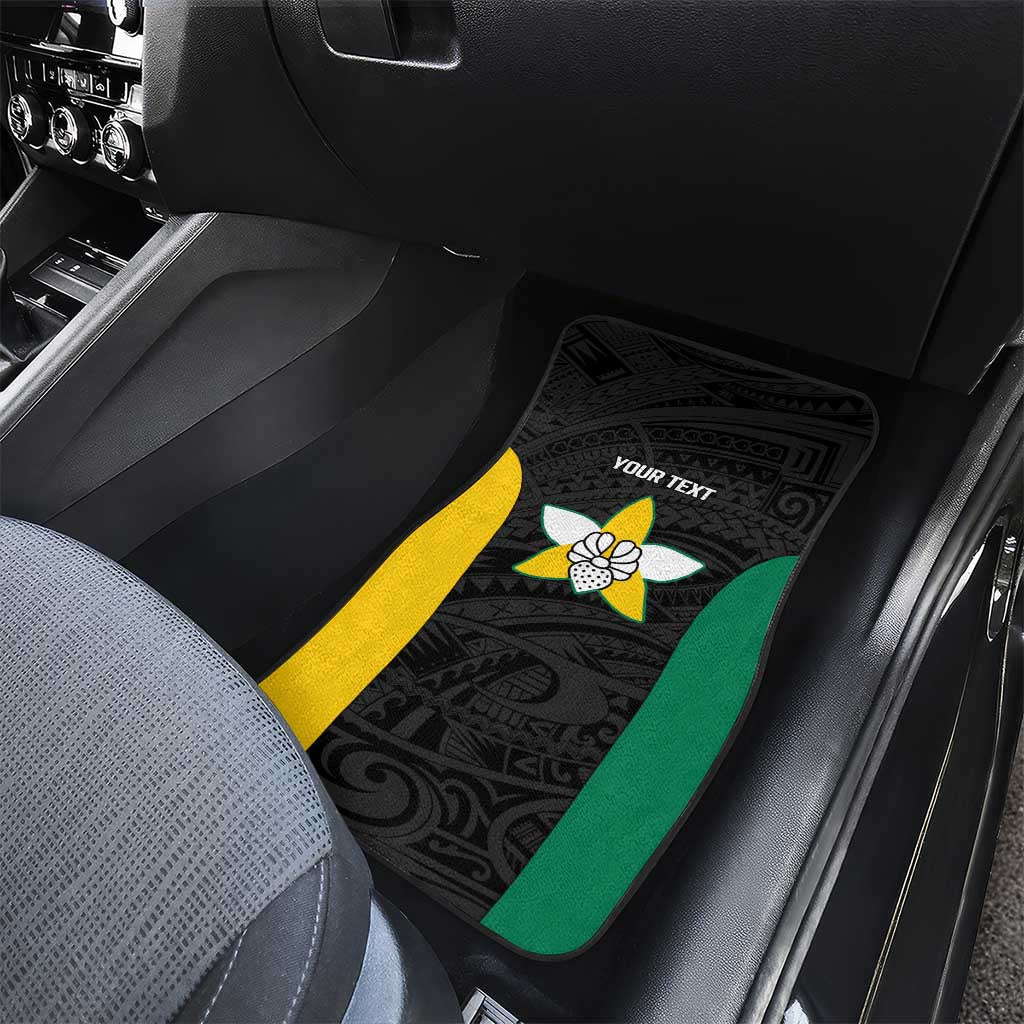 Personalised PNG Enga Province Car Mats Bird of Paradise Tattoo Flag Motif - Polynesian Pride