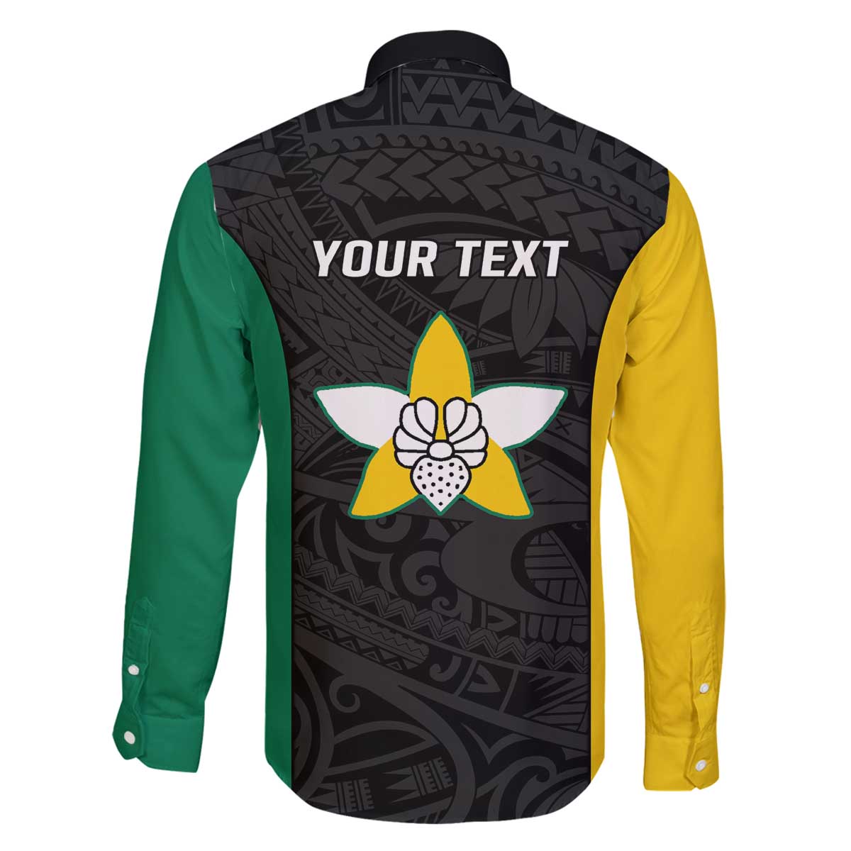 Personalised PNG Enga Province Family Matching Off The Shoulder Long Sleeve Dress and Hawaiian Shirt Bird of Paradise Tattoo Flag Motif - Polynesian Pride