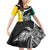 Personalised PNG Enga Province Family Matching Off Shoulder Short Dress and Hawaiian Shirt Bird of Paradise Tattoo Flag Motif - Polynesian Pride