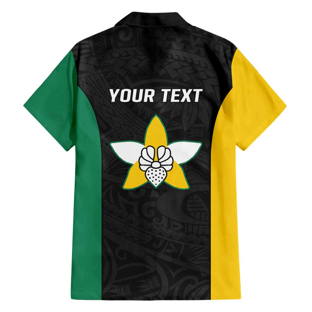 Personalised PNG Enga Province Family Matching Off Shoulder Short Dress and Hawaiian Shirt Bird of Paradise Tattoo Flag Motif LT9 - Polynesian Pride