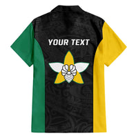 Personalised PNG Enga Province Family Matching Off Shoulder Short Dress and Hawaiian Shirt Bird of Paradise Tattoo Flag Motif LT9 - Polynesian Pride