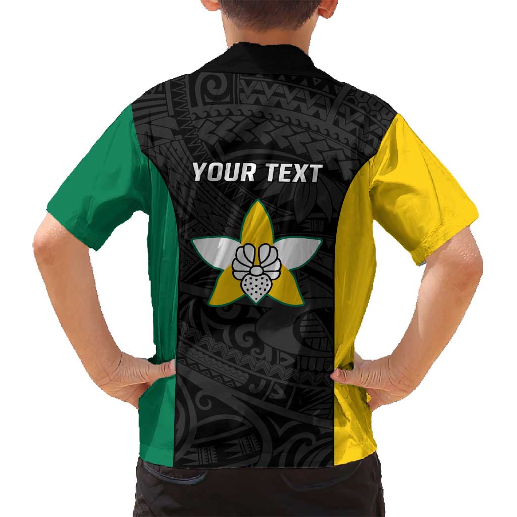 Personalised PNG Enga Province Family Matching Puletasi and Hawaiian Shirt Bird of Paradise Tattoo Flag Motif - Polynesian Pride