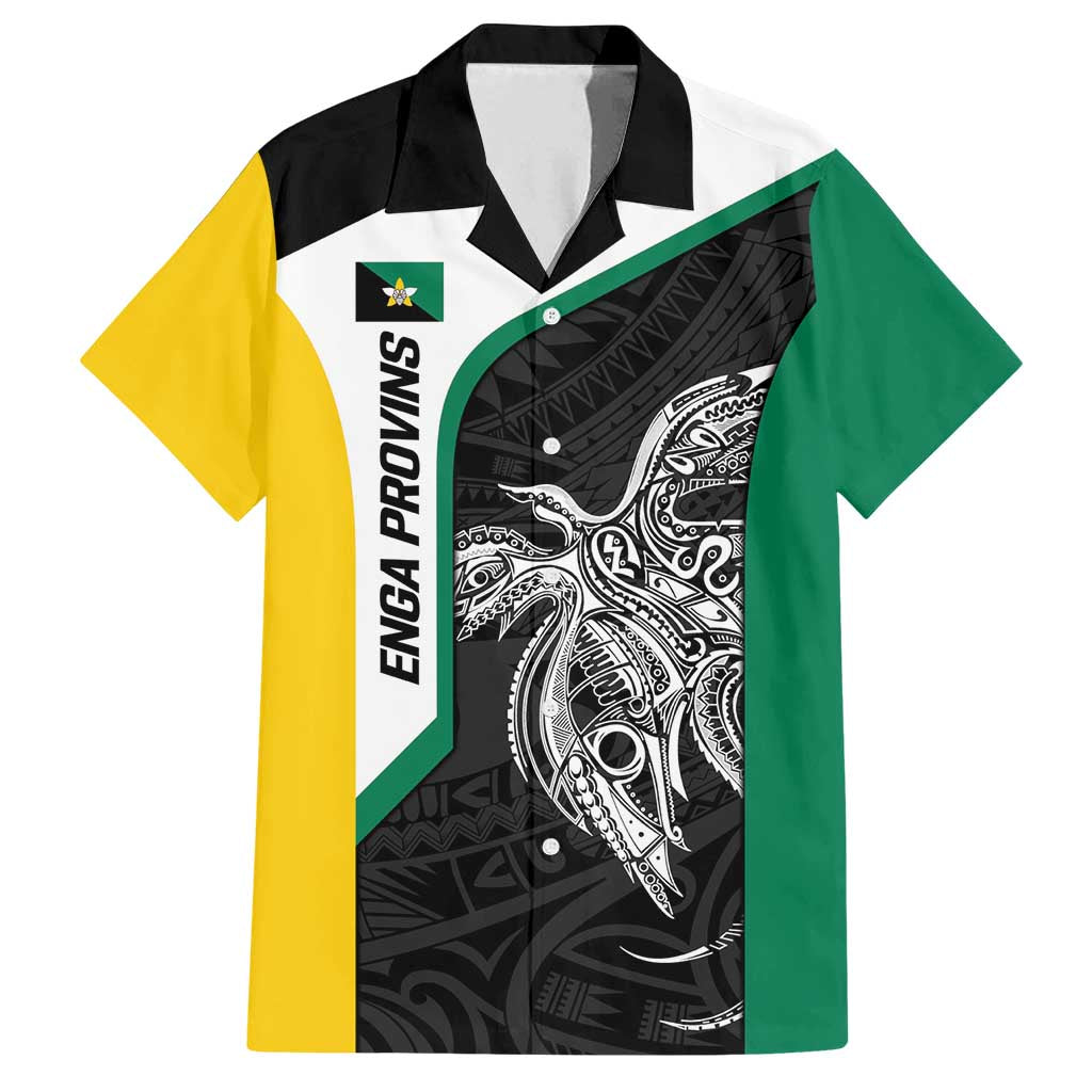 Personalised PNG Enga Province Family Matching Summer Maxi Dress and Hawaiian Shirt Bird of Paradise Tattoo Flag Motif LT9 Dad's Shirt - Short Sleeve Green - Polynesian Pride