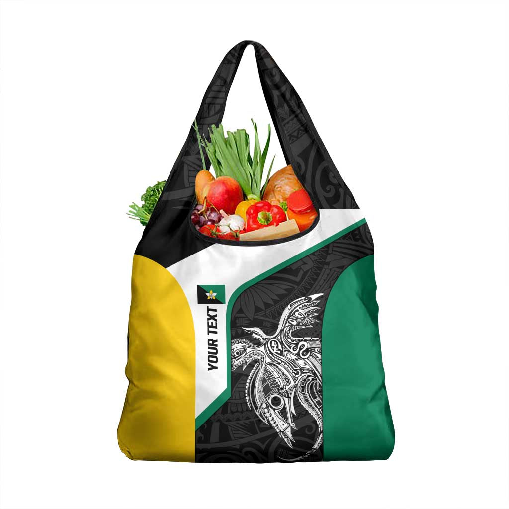 Personalised PNG Enga Province Grocery Bag Bird of Paradise Tattoo Flag Motif - Polynesian Pride