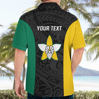 Personalised PNG Enga Province Hawaiian Shirt Bird of Paradise Tattoo Flag Motif - Polynesian Pride