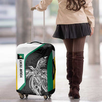 Personalised PNG Enga Province Luggage Cover Bird of Paradise Tattoo Flag Motif - Polynesian Pride