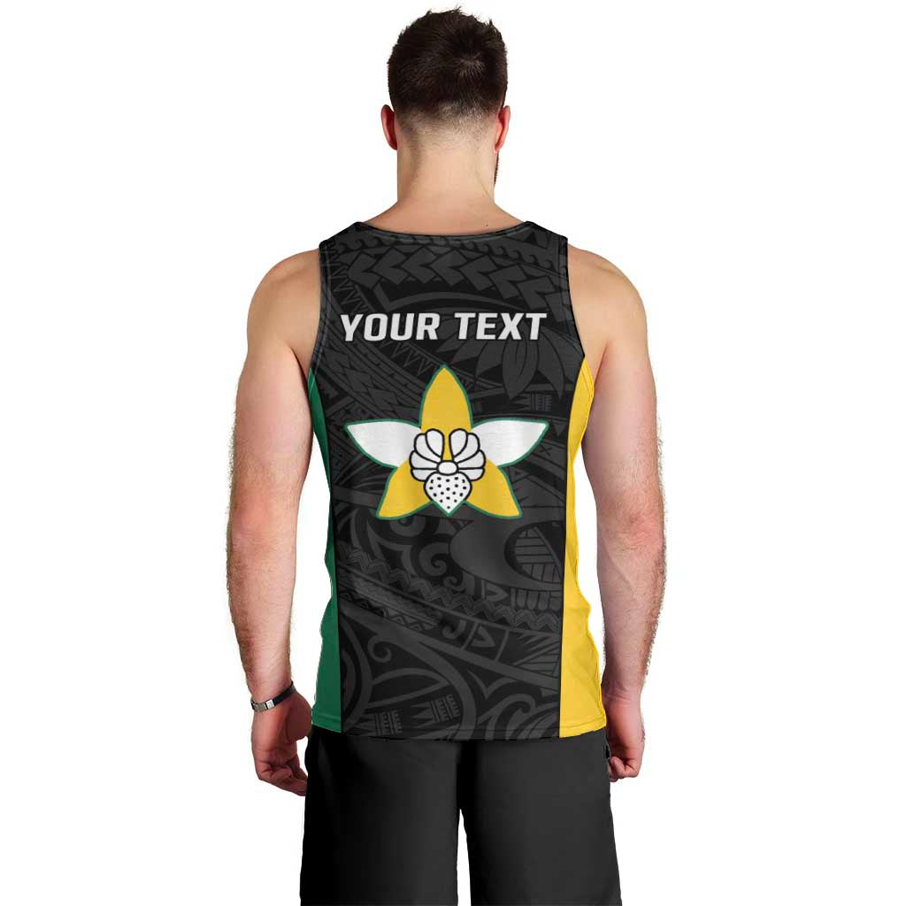 Personalised PNG Enga Province Men Tank Top Bird of Paradise Tattoo Flag Motif - Polynesian Pride