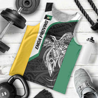 Personalised PNG Enga Province Men Tank Top Bird of Paradise Tattoo Flag Motif - Polynesian Pride