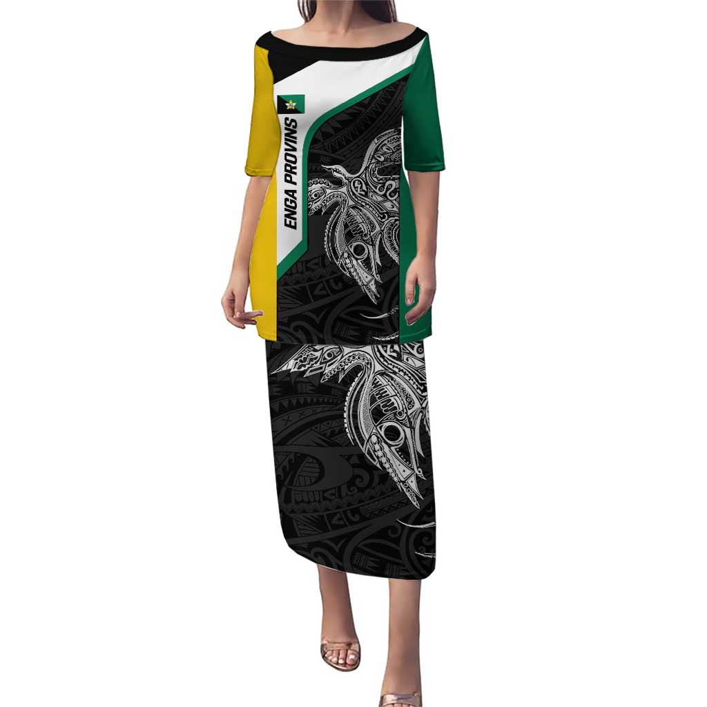 Personalised PNG Enga Province Puletasi Bird of Paradise Tattoo Flag Motif - Polynesian Pride