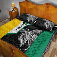 Personalised PNG Enga Province Quilt Bed Set Bird of Paradise Tattoo Flag Motif - Polynesian Pride