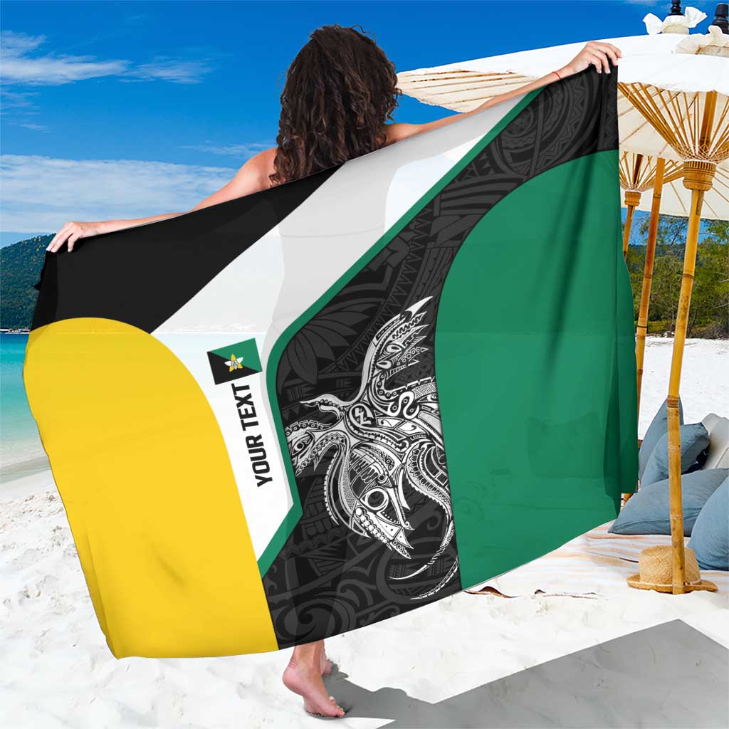 Personalised PNG Enga Province Sarong Bird of Paradise Tattoo Flag Motif - Polynesian Pride