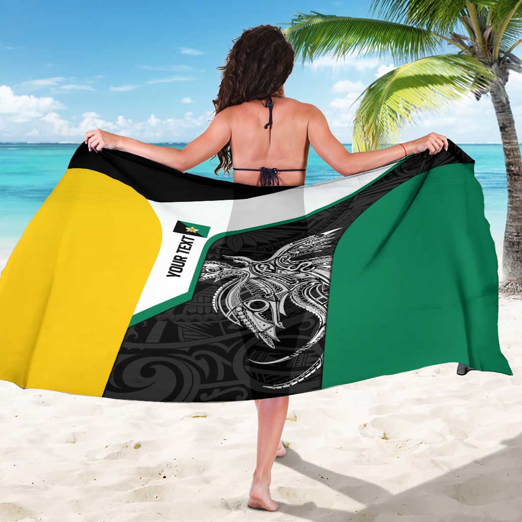 Personalised PNG Enga Province Sarong Bird of Paradise Tattoo Flag Motif - Polynesian Pride