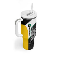 Personalised PNG Enga Province Tumbler With Handle Bird of Paradise Tattoo Flag Motif - Polynesian Pride