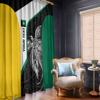 Personalised PNG Enga Province Window Curtain Bird of Paradise Tattoo Flag Motif - Polynesian Pride