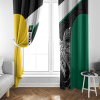 Personalised PNG Enga Province Window Curtain Bird of Paradise Tattoo Flag Motif - Polynesian Pride