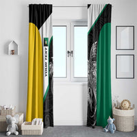 Personalised PNG Enga Province Window Curtain Bird of Paradise Tattoo Flag Motif - Polynesian Pride