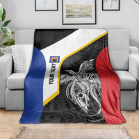 Personalised PNG Gulf Province Blanket Bird of Paradise Tattoo Flag Motif - Polynesian Pride