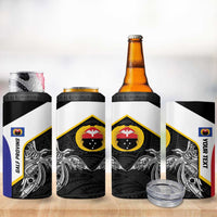 Personalised PNG Gulf Province 4 in 1 Can Cooler Tumbler Bird of Paradise Tattoo Flag Motif - Polynesian Pride