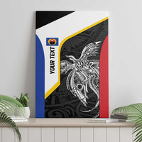 Personalised PNG Gulf Province Canvas Wall Art Bird of Paradise Tattoo Flag Motif - Polynesian Pride