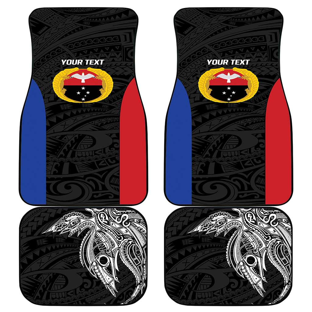 Personalised PNG Gulf Province Car Mats Bird of Paradise Tattoo Flag Motif - Polynesian Pride