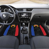 Personalised PNG Gulf Province Car Mats Bird of Paradise Tattoo Flag Motif - Polynesian Pride