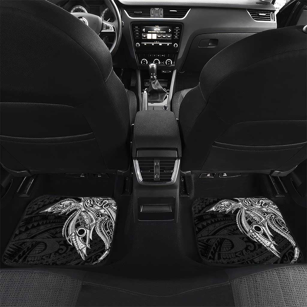 Personalised PNG Gulf Province Car Mats Bird of Paradise Tattoo Flag Motif - Polynesian Pride