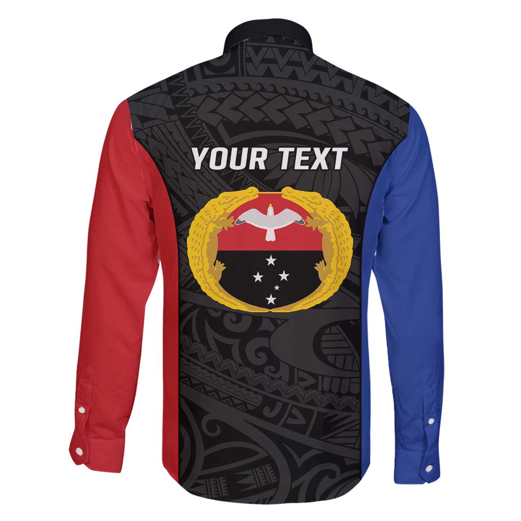 Personalised PNG Gulf Province Family Matching Puletasi and Hawaiian Shirt Bird of Paradise Tattoo Flag Motif - Polynesian Pride