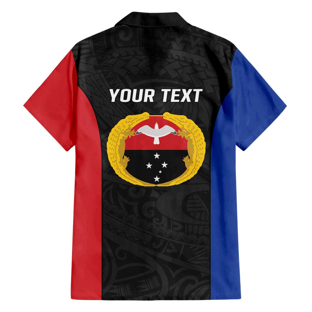 Personalised PNG Gulf Province Family Matching Tank Maxi Dress and Hawaiian Shirt Bird of Paradise Tattoo Flag Motif - Polynesian Pride