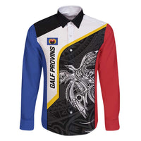 Personalised PNG Gulf Province Family Matching Tank Maxi Dress and Hawaiian Shirt Bird of Paradise Tattoo Flag Motif - Polynesian Pride