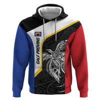 Personalised PNG Gulf Province Hoodie Bird of Paradise Tattoo Flag Motif - Polynesian Pride