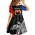 Personalised PNG Gulf Province Kid Short Sleeve Dress Bird of Paradise Tattoo Flag Motif - Polynesian Pride