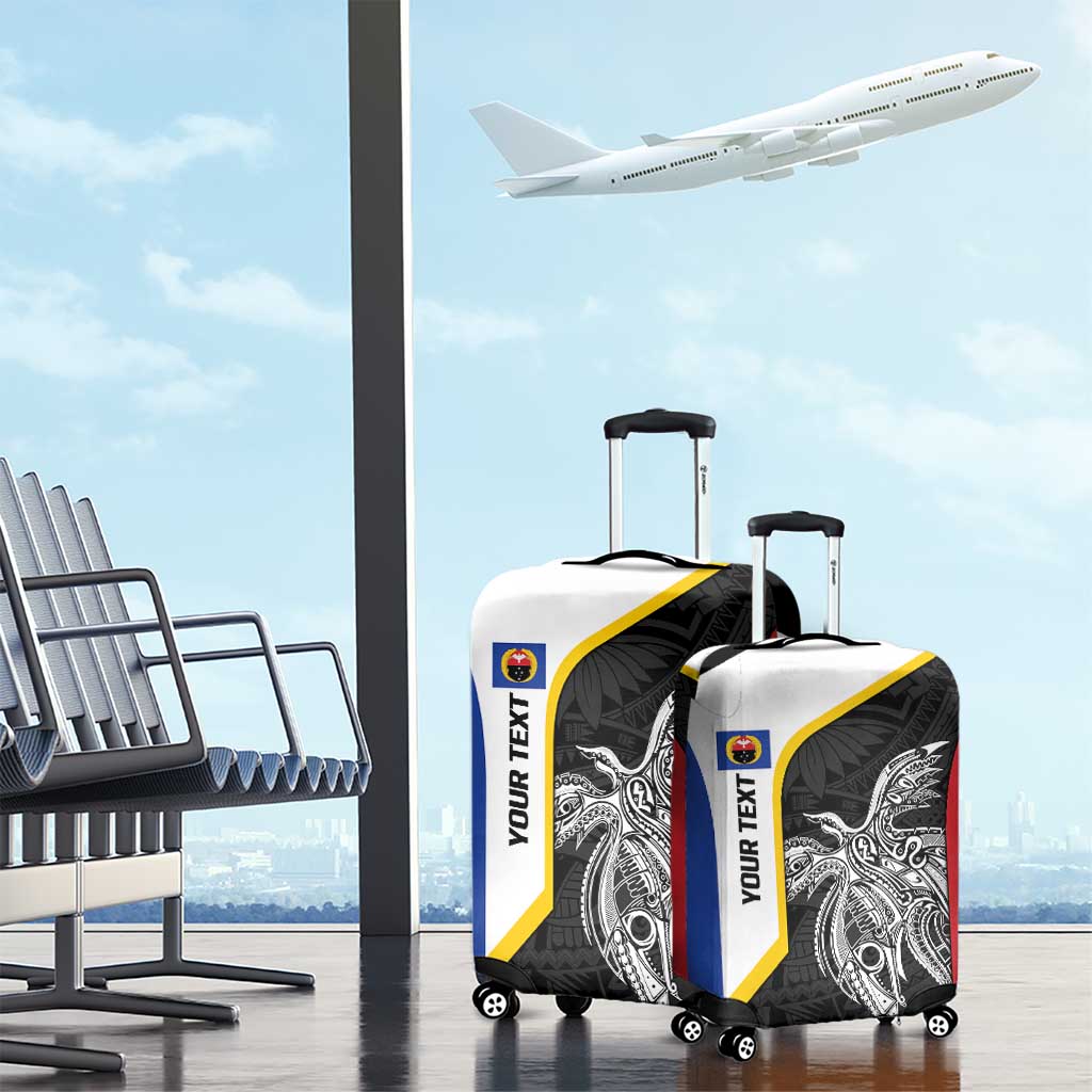 Personalised PNG Gulf Province Luggage Cover Bird of Paradise Tattoo Flag Motif - Polynesian Pride