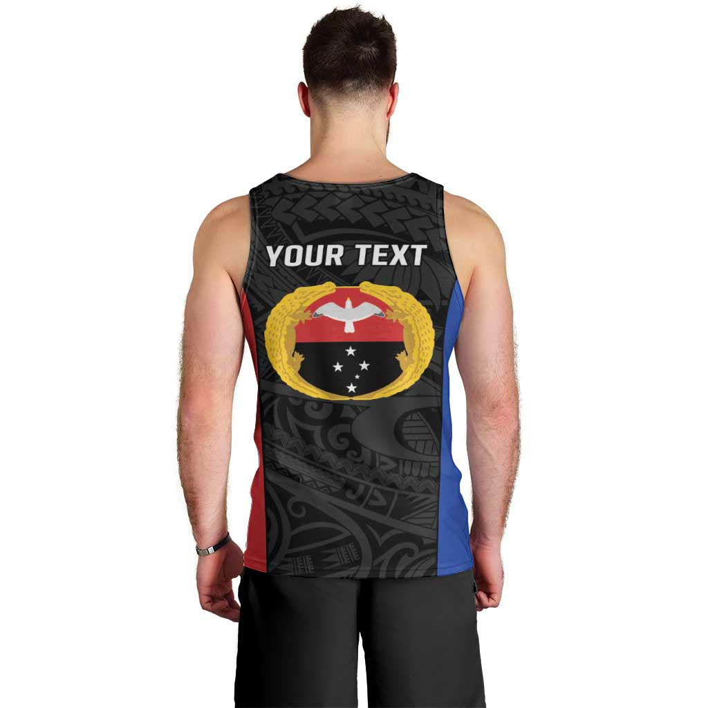 Personalised PNG Gulf Province Men Tank Top Bird of Paradise Tattoo Flag Motif - Polynesian Pride