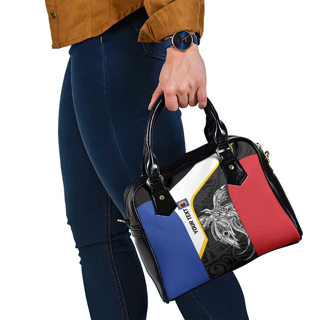 Personalised PNG Gulf Province Shoulder Handbag Bird of Paradise Tattoo Flag Motif - Polynesian Pride