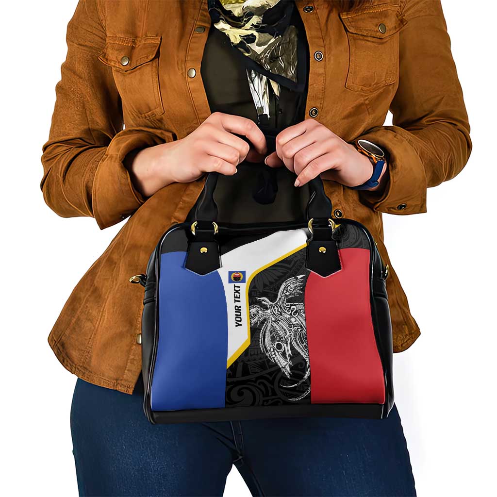 Personalised PNG Gulf Province Shoulder Handbag Bird of Paradise Tattoo Flag Motif - Polynesian Pride