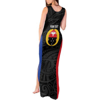 Personalised PNG Gulf Province Tank Maxi Dress Bird of Paradise Tattoo Flag Motif - Polynesian Pride