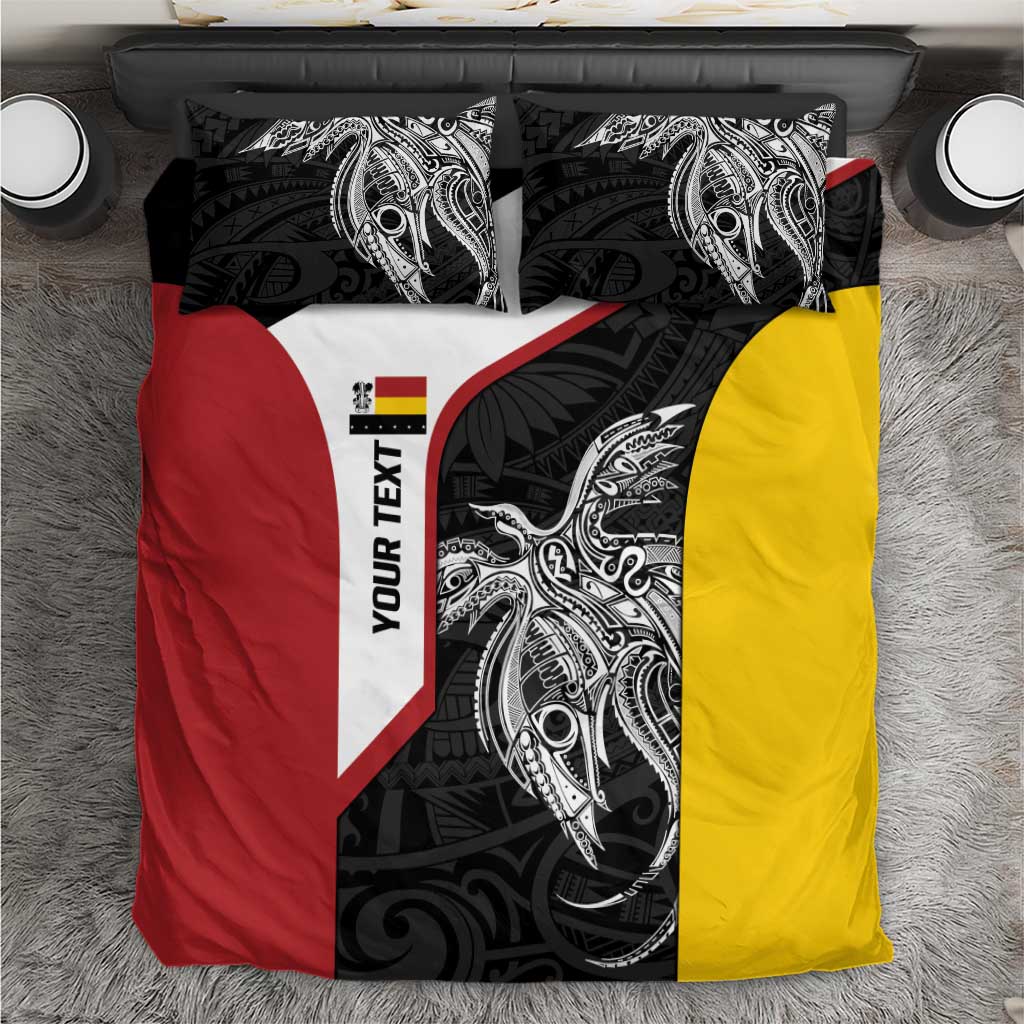 Personalised PNG Madang Province Bedding Set Bird of Paradise Tattoo Flag Motif - Polynesian Pride