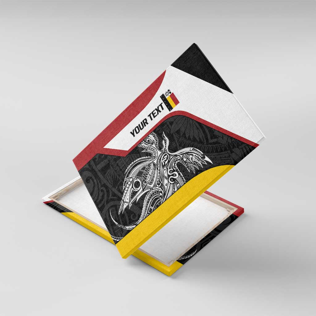 Personalised PNG Madang Province Canvas Wall Art Bird of Paradise Tattoo Flag Motif - Polynesian Pride