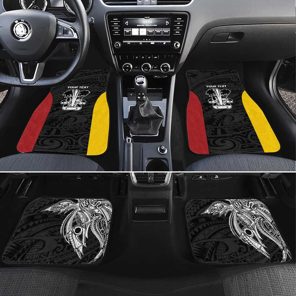 Personalised PNG Madang Province Car Mats Bird of Paradise Tattoo Flag Motif - Polynesian Pride