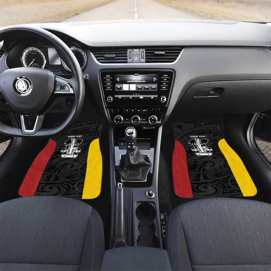 Personalised PNG Madang Province Car Mats Bird of Paradise Tattoo Flag Motif - Polynesian Pride