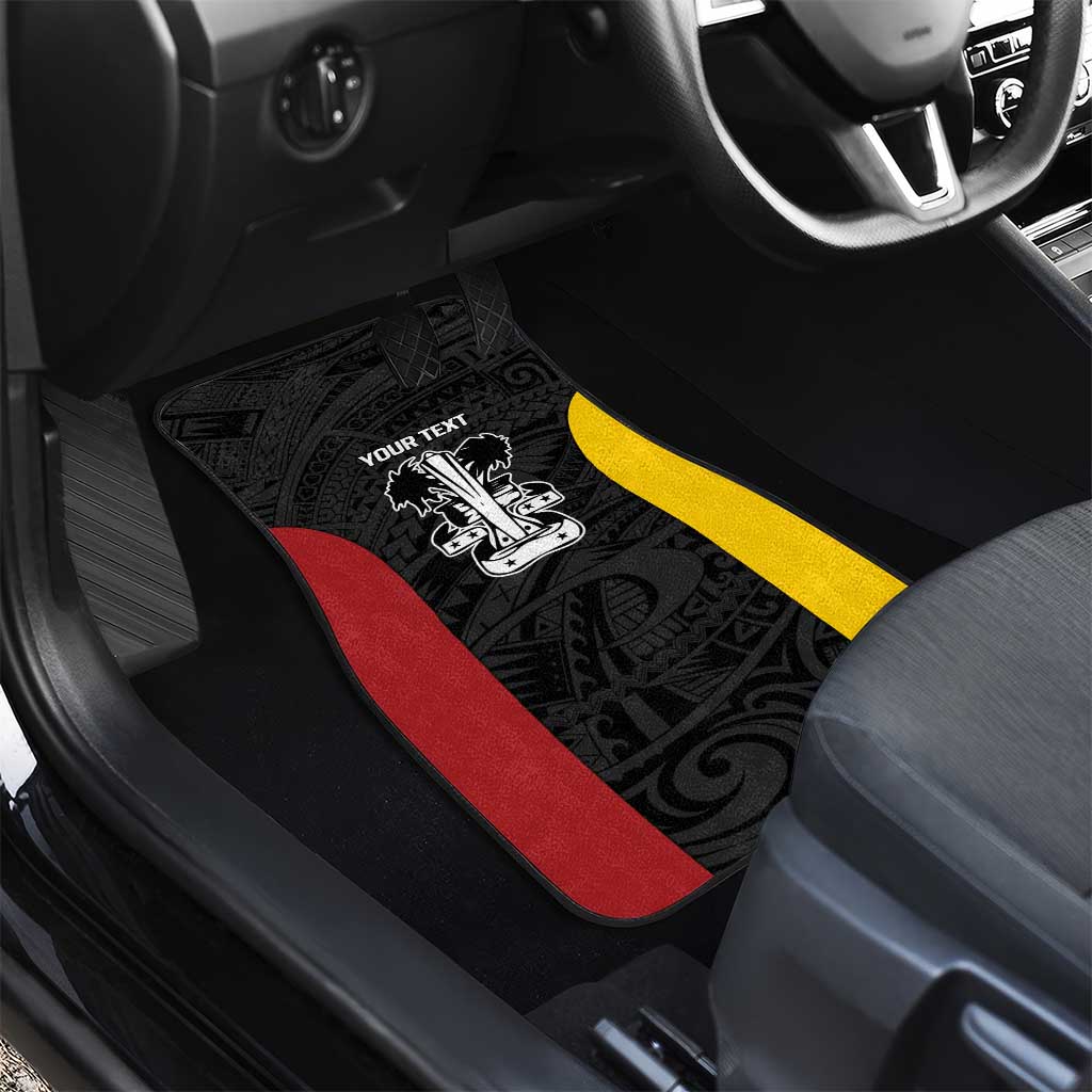 Personalised PNG Madang Province Car Mats Bird of Paradise Tattoo Flag Motif - Polynesian Pride