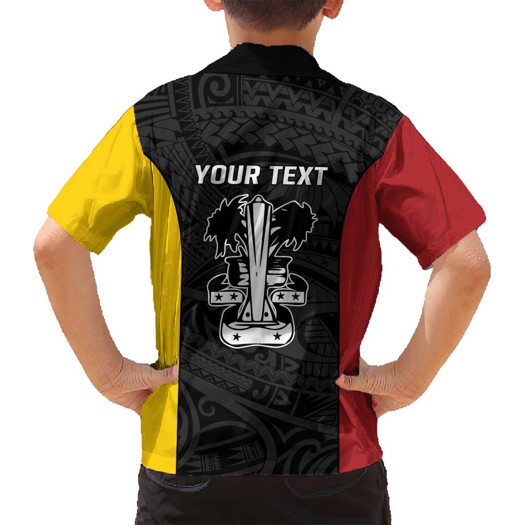 Personalised PNG Madang Province Family Matching Off Shoulder Short Dress and Hawaiian Shirt Bird of Paradise Tattoo Flag Motif LT9 - Polynesian Pride