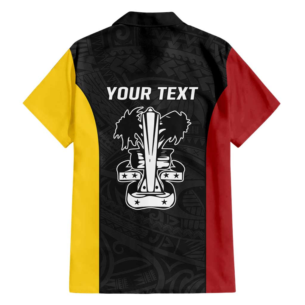 Personalised PNG Madang Province Family Matching Short Sleeve Bodycon Dress and Hawaiian Shirt Bird of Paradise Tattoo Flag Motif - Polynesian Pride