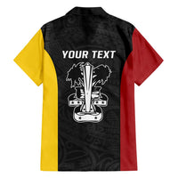Personalised PNG Madang Province Family Matching Short Sleeve Bodycon Dress and Hawaiian Shirt Bird of Paradise Tattoo Flag Motif - Polynesian Pride