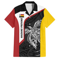 Personalised PNG Madang Province Family Matching Summer Maxi Dress and Hawaiian Shirt Bird of Paradise Tattoo Flag Motif LT9 Dad's Shirt - Short Sleeve Yellow - Polynesian Pride