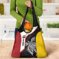 Personalised PNG Madang Province Grocery Bag Bird of Paradise Tattoo Flag Motif - Polynesian Pride