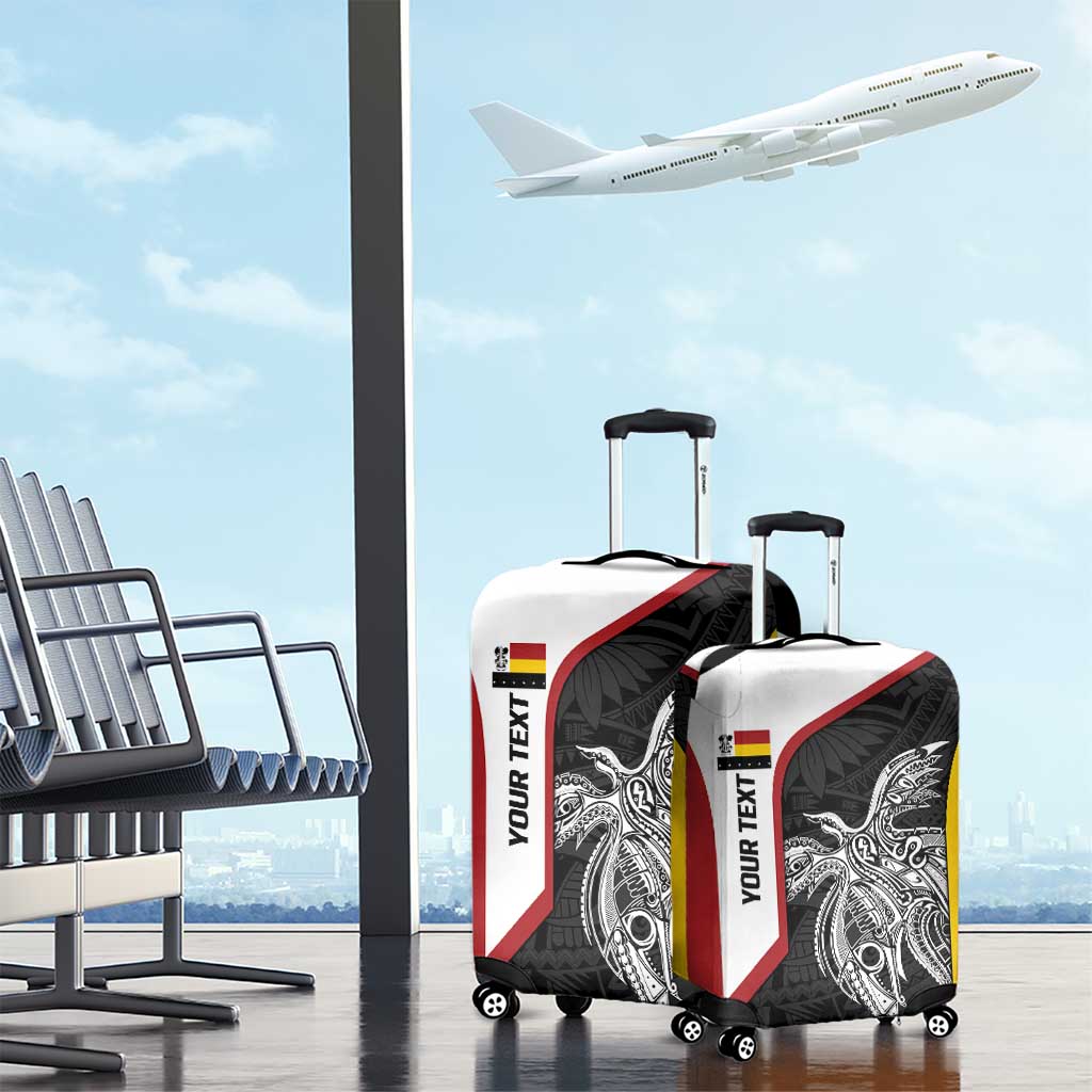 Personalised PNG Madang Province Luggage Cover Bird of Paradise Tattoo Flag Motif - Polynesian Pride