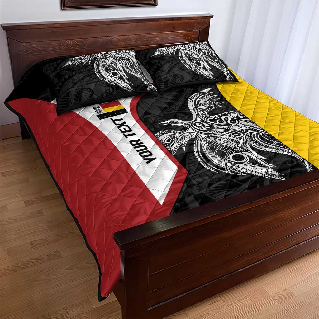 Personalised PNG Madang Province Quilt Bed Set Bird of Paradise Tattoo Flag Motif - Polynesian Pride