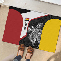 Personalised PNG Madang Province Rubber Doormat Bird of Paradise Tattoo Flag Motif - Polynesian Pride